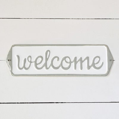 Grey Welcome Sign
