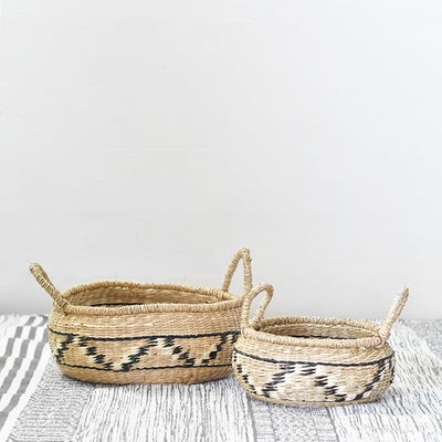 Natural and Black Seagrass Baskets